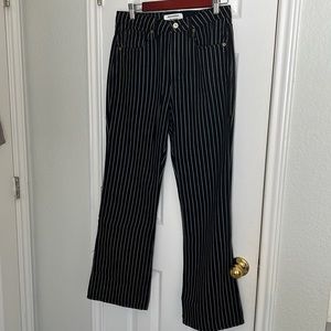 Reformation Jeans black pinstripe flare